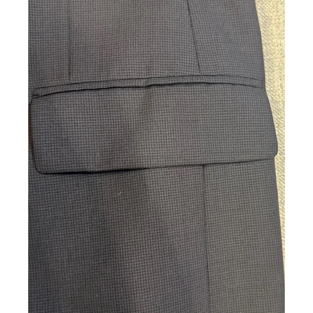 Jos A Bank Blazer‎ Mens Navy Blue Sport Coat 2 Button Micro Check Classic